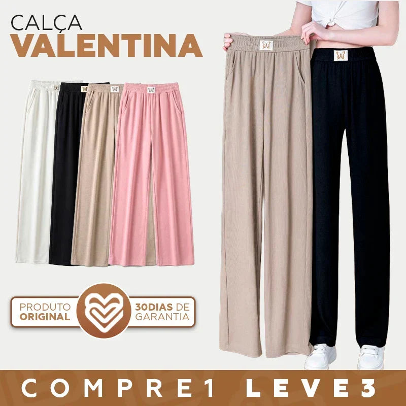 Kit 3 Calças Femininas Valentina em Malha Seda Gelo