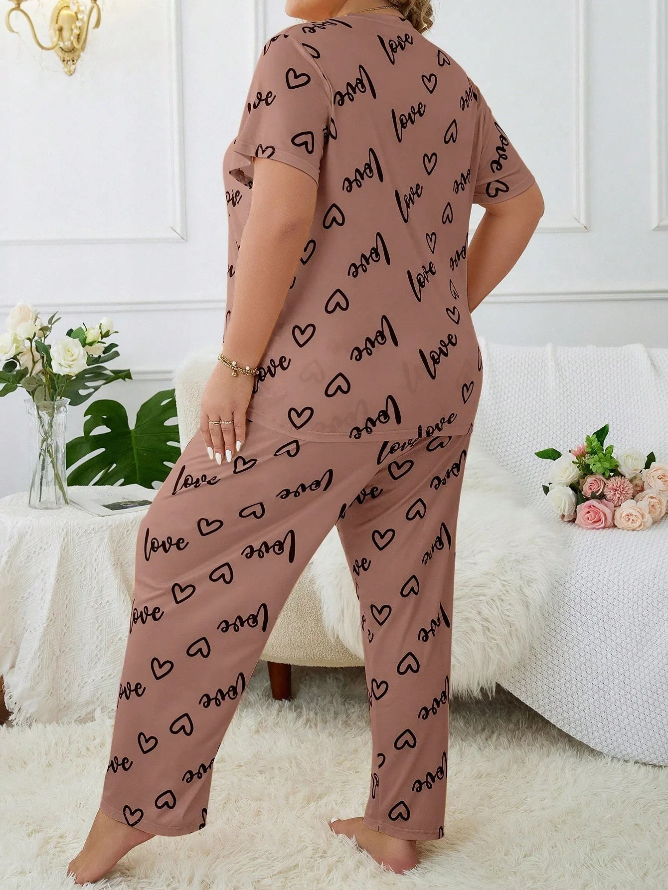 Pijama Plus Size Blusa e Calça Estampado Soltinho