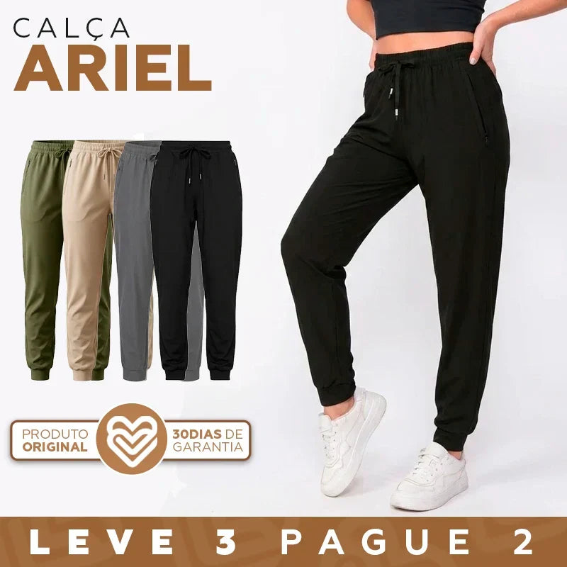 Kit 3 Calças Femininas Ariel em Malha Seda Gelo