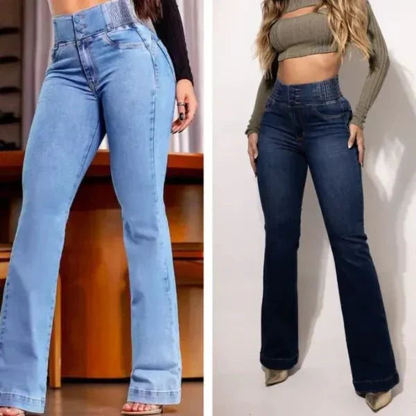 Kit 3 Calça Jeans Flare Modeladora de Cintura Alta + Brindes Exclusivos!