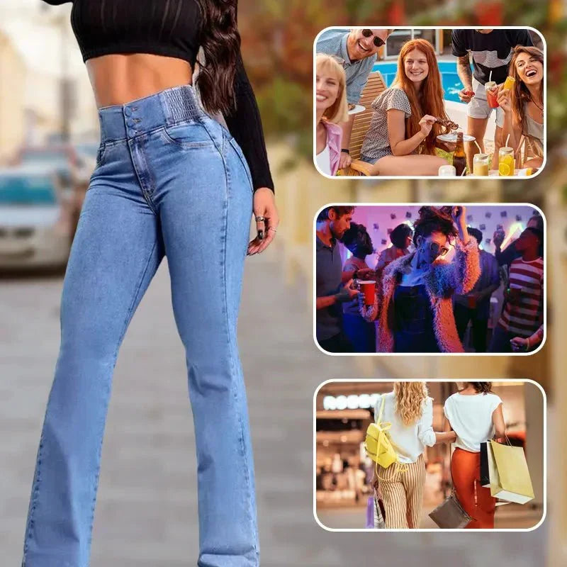 Kit 3 Calça Jeans Flare Modeladora de Cintura Alta + Brindes Exclusivos!
